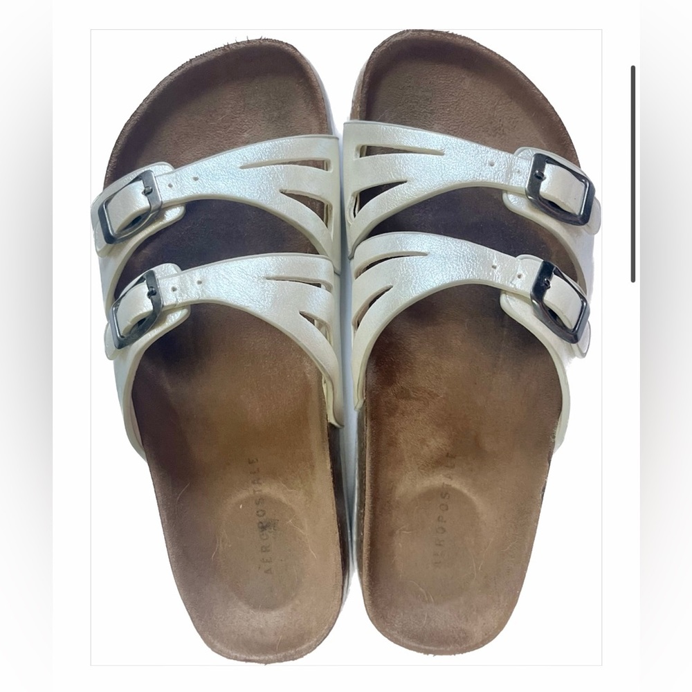White Aeropostale Birkenstock-style Sandals